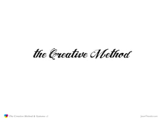 The Creative Method & Systems v2   JasonTheodor.com
  the
Creative
Method
 and systems
 