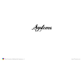 Systems

               The Creative Method & Systems v2             JasonTheodor.com
  the
Creative
Method
 and systems
 