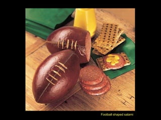 Football shaped salami 