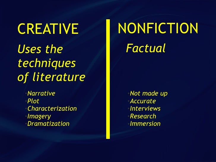 elements of creative nonfiction writing