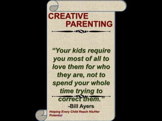 CREATIVE
PARENTING
Helping Every Child Reach His/Her
Potential