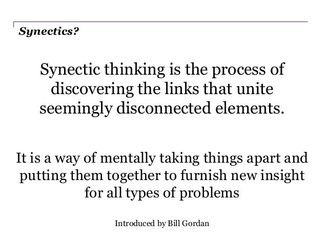 synectics method of creative problem solving