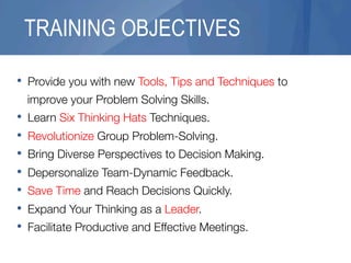 Creative Problem Solving - Six Thinking Hats and Other Tools by CTR | PDF