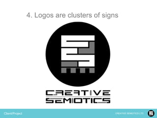 4. Logos are clusters of signs

Client/Project

CREATIVE SEMIOTICS LTD.

 