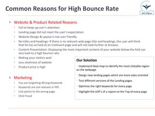 Common Reasons for High Bounce Rate ,[object Object],[object Object],[object Object],[object Object],[object Object],[object Object],[object Object],[object Object],[object Object],[object Object],[object Object],[object Object],[object Object],[object Object],[object Object],[object Object],[object Object],[object Object],[object Object],[object Object]