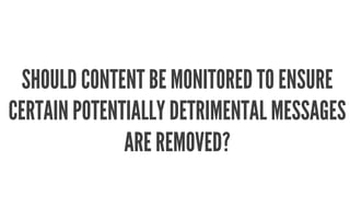 The Influence of Influence @tombrandy & @imjustmike
HOLY CRAP, SHOULDN’T THIS
STUFF BE, YOU KNOW…
regulated?
QUESTION 2:
 