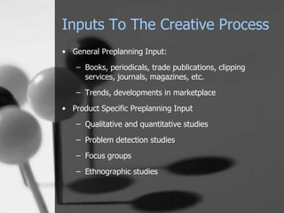Creative strategy: Planning and Development | PPT
