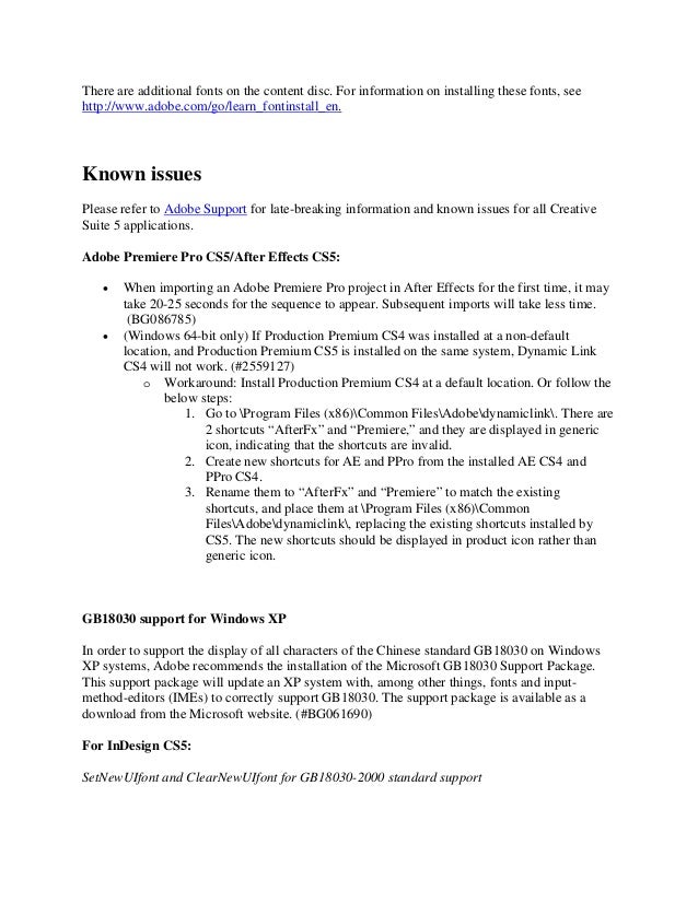 Creative Suite 5 Master Collection Read Me Creative Suite 5 Master Collection Read Me