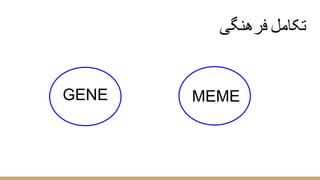 ‫ﻓرھﻧﮕﯽ‬ ‫ﺗﮑﺎﻣل‬
GENE MEME
 