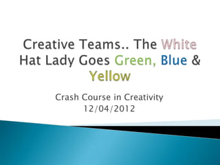 Crash Course in Creativity
      12/04/2012
 