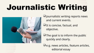 Journalism Creative Writing Creative, Technical, Academic, and Journalistic Writing.pptx