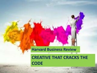 CREATIVE THAT CRACKS THE
CODE
Harvard Business Review
 