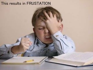 This results in FRUSTATION
 