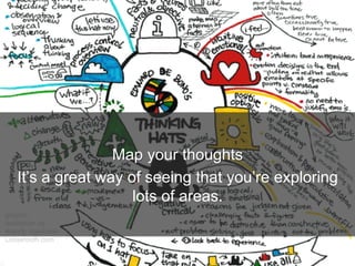 Map your thoughts
It’s a great way of seeing that you’re exploring
lots of areas.
 