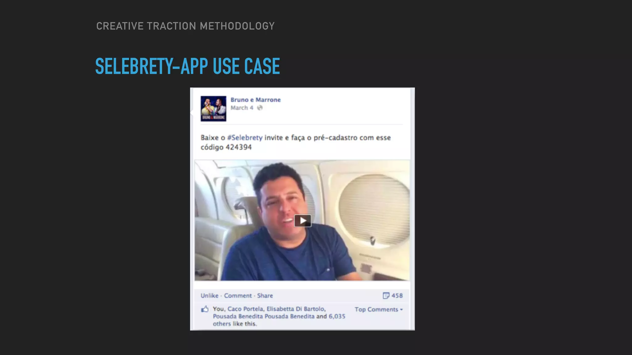 CREATIVE TRACTION METHODOLOGY
SELEBRETY-APP USE CASE
 