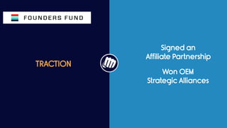 TRACTION
Signed an  
Affiliate Partnership
Won OEM  
Strategic Alliances
 