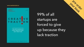 99% of all
startups are
forced to give
up because they
lack traction
www.creativetraction.io
pre-order 
yourbook
 