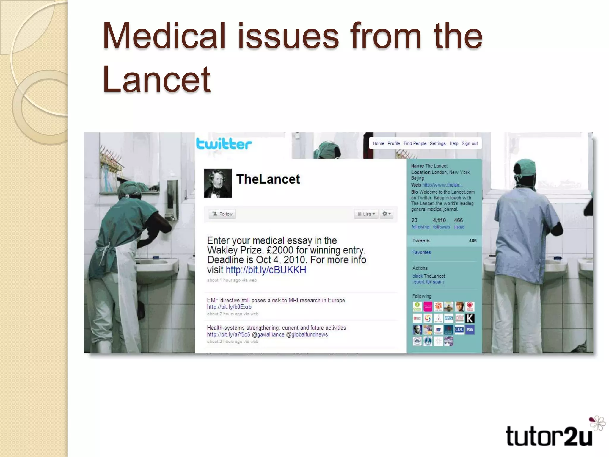 Medical issues from the Lancet