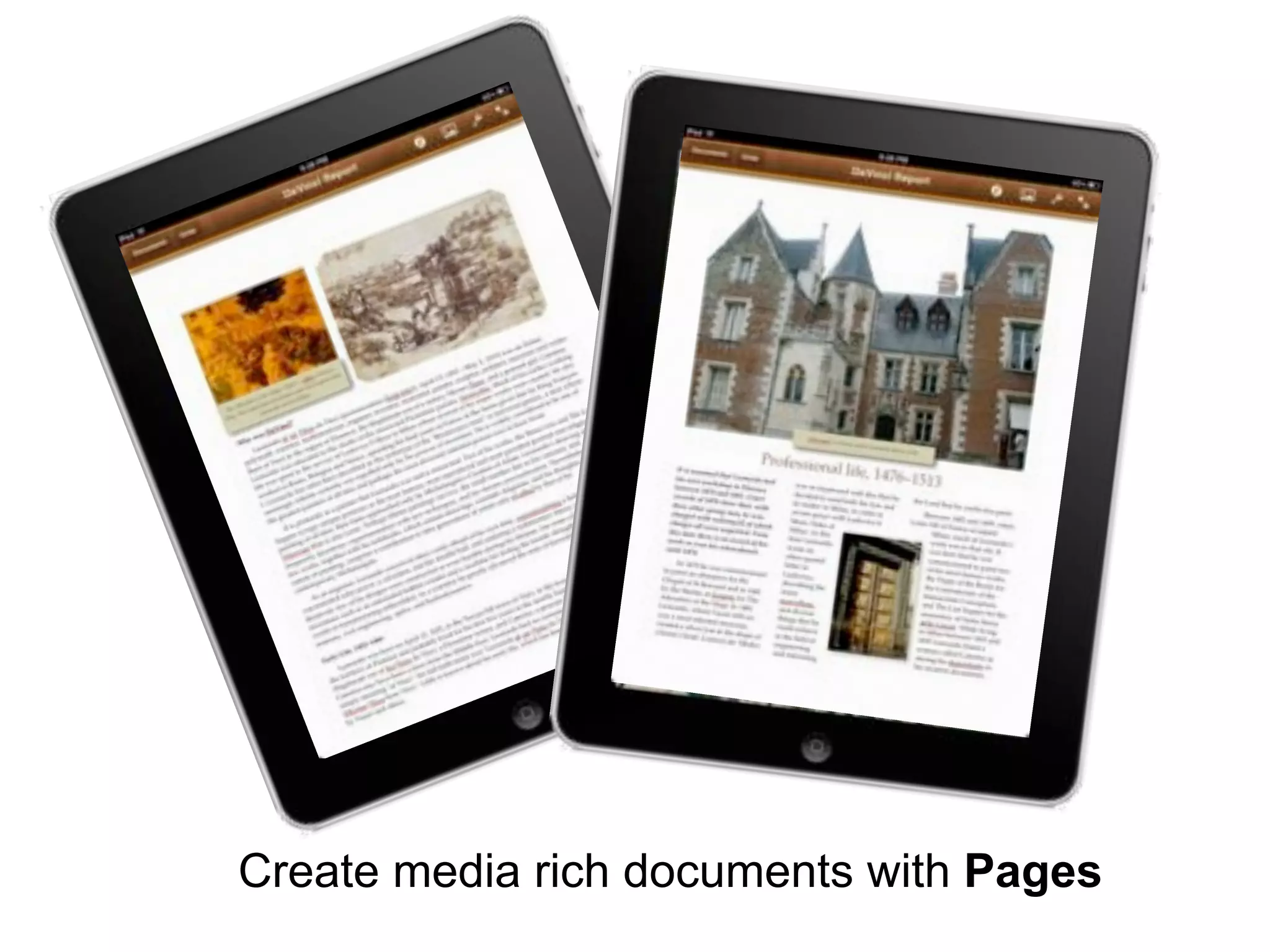 Create media rich documents with Pages
 