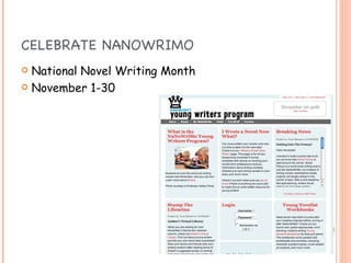 CELEBRATE NANOWRIMO National Novel Writing Month November 1-30 