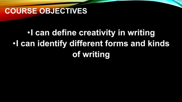 lesson 1 creative writing