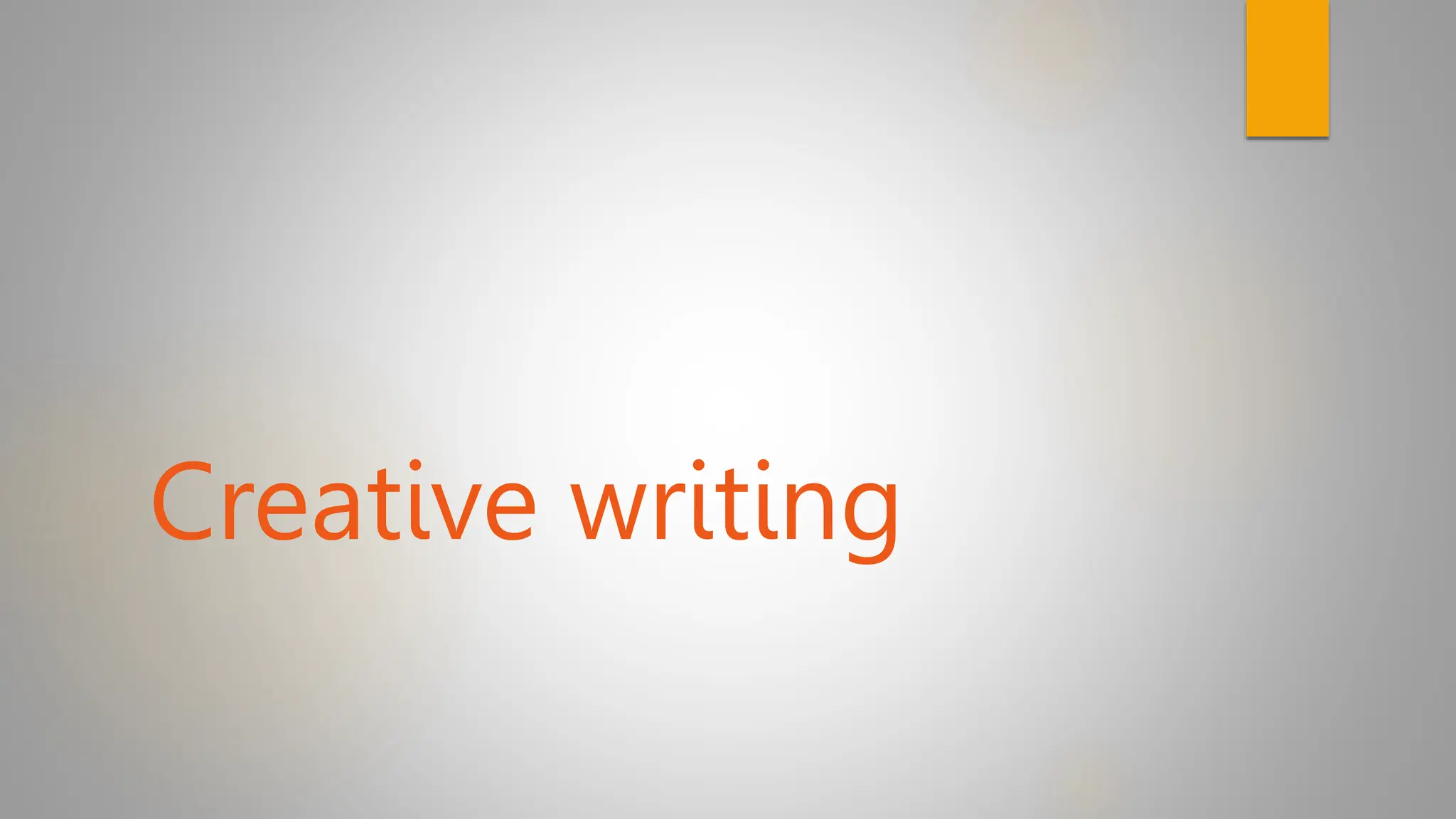 What is creative writing? USe of figurative languages and sensory ...