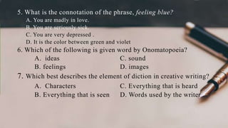 CREATIVE WRITING Introductory Nature and Language | PPTX