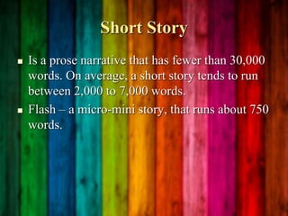 Creative Writing: Novel and Short Story | PPTX