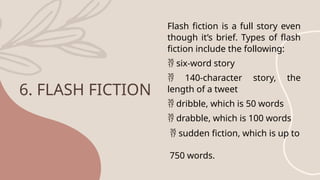 CREATIVE WRITING_FICTION_ELEMENTS_DEFINITION_TYPES | PPTX