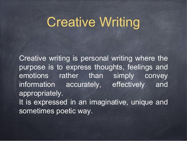 purpose of creative writing