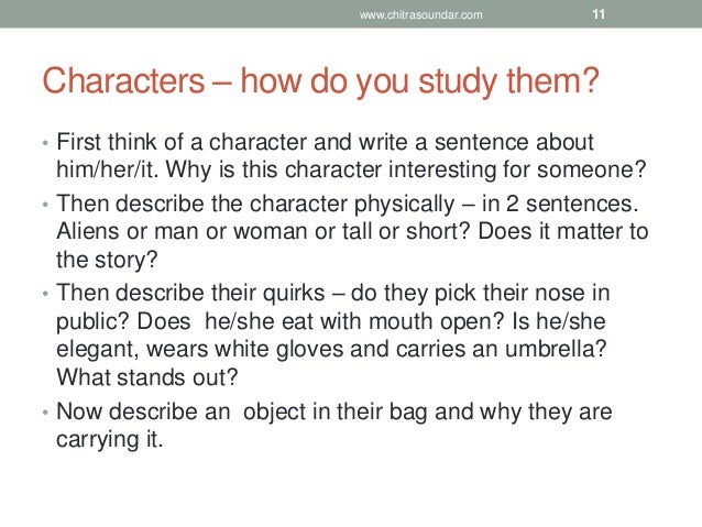 Creative writing how to describe a character