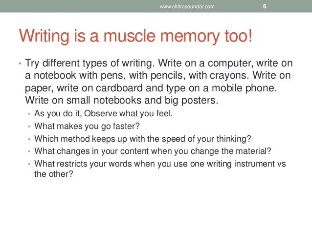 Kinds of creative writing