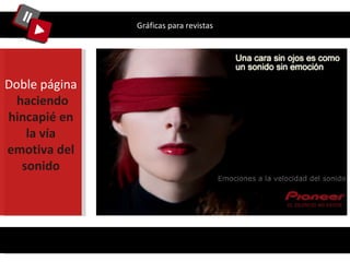 Gráficas para revistas Doble página  haciendo hincapié en la vía emotiva del sonido 