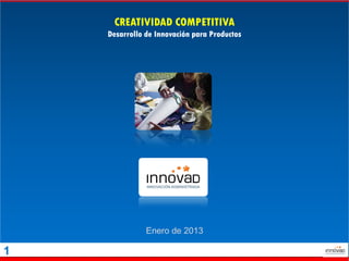 CREATIVIDAD COMPETITIVA
    Desarrollo de Innovación para Productos




               Enero de 2013

1
 