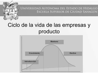 Ciclo de la vida de las empresas y
producto
 