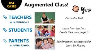 USE
CASES
TEACHERS
& INSTITUTIONS
STUDENTS
PARENTS
& AFTER-SCHOOL