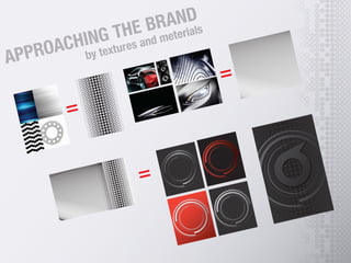 APPROACHING THE BRAND
by textures and meterials
=
=
=
 