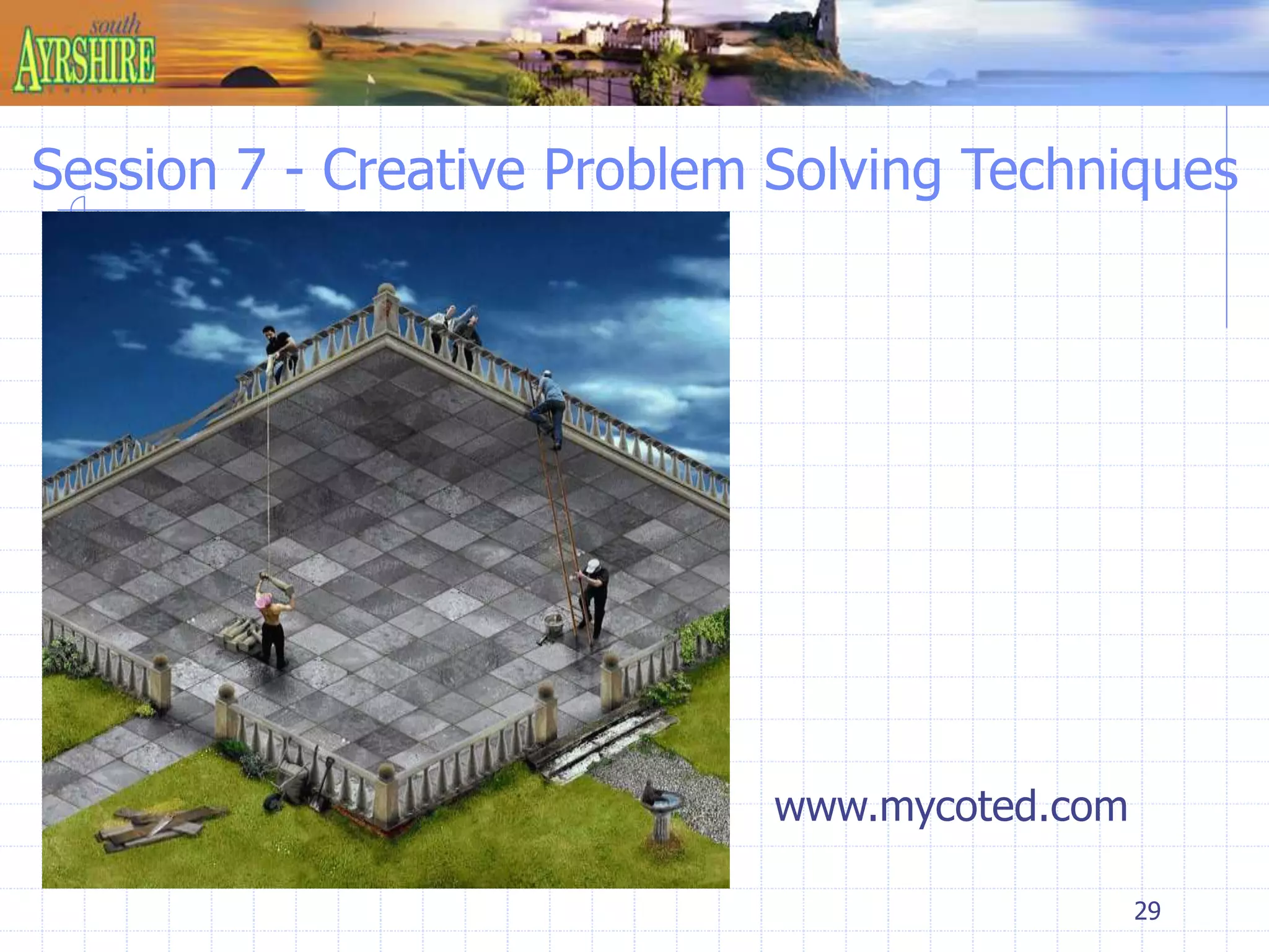 Session 7 - Creative Problem Solving Techniques 
29 
www.mycoted.com 
 