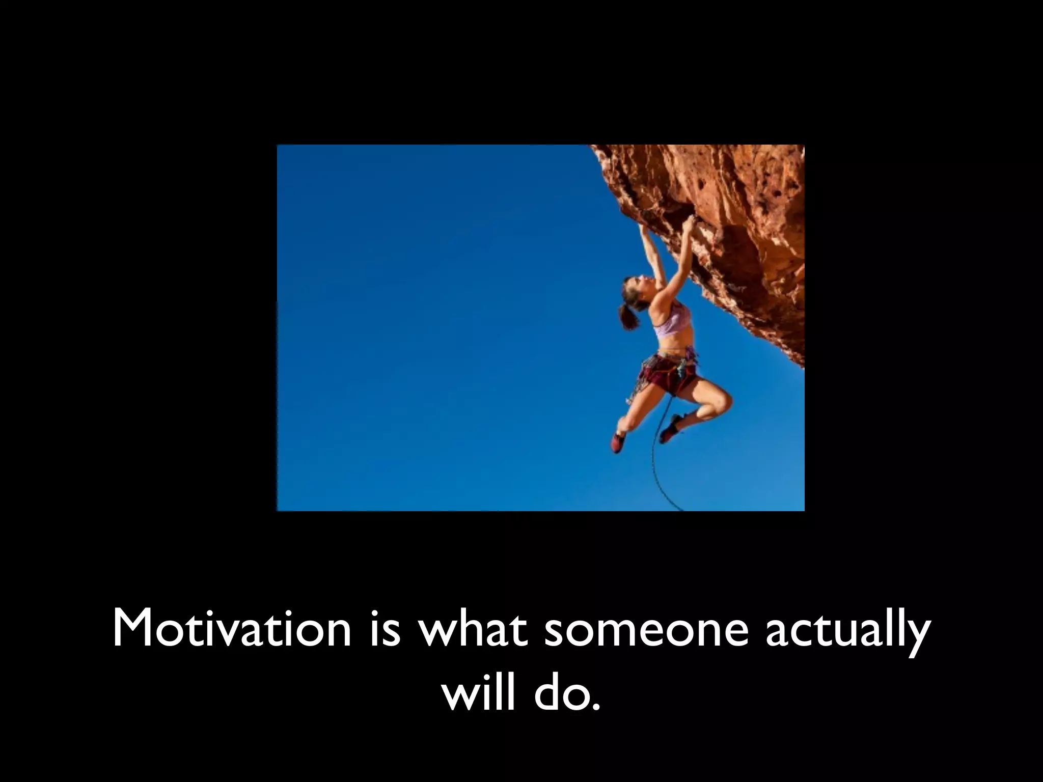 Motivation is what someone actually
will do.