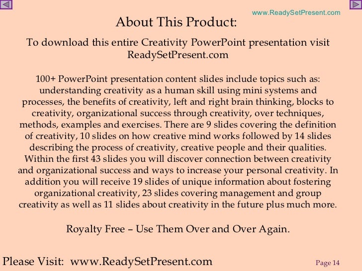 creativity ppt presentation