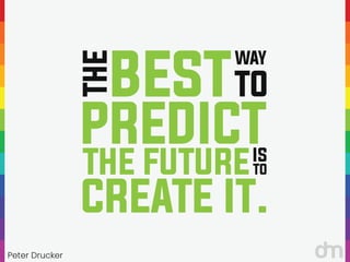 Peter Drucker
“
“
BEST
THE
WAY
PREDICT
TO
THE FUTUREIS
CREATE IT.
TO
 