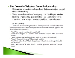 Creative Test Question Methods Creativity and problem solving | PDF