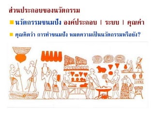 31Aug 28, 2014
นวัตกรรมขนมปัง องค์ประกอบ | ระบบ | คุณค่า
 คุณคิดว่า การทาขนมปัง หมดความเป็ นนวัตกรรมหรือยัง?
ส่วนประกอบของนวัตกรรม
 
