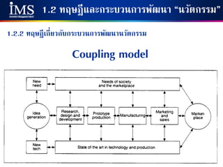 88Aug 28, 2014
1.2 ทฤษฎีและกระบวนการพัฒนา “นวัตกรรม”
1.2.2 ทฤษฎีเกี่ยวกับกระบวนการพัฒนานวัตกรรม
Coupling model
 