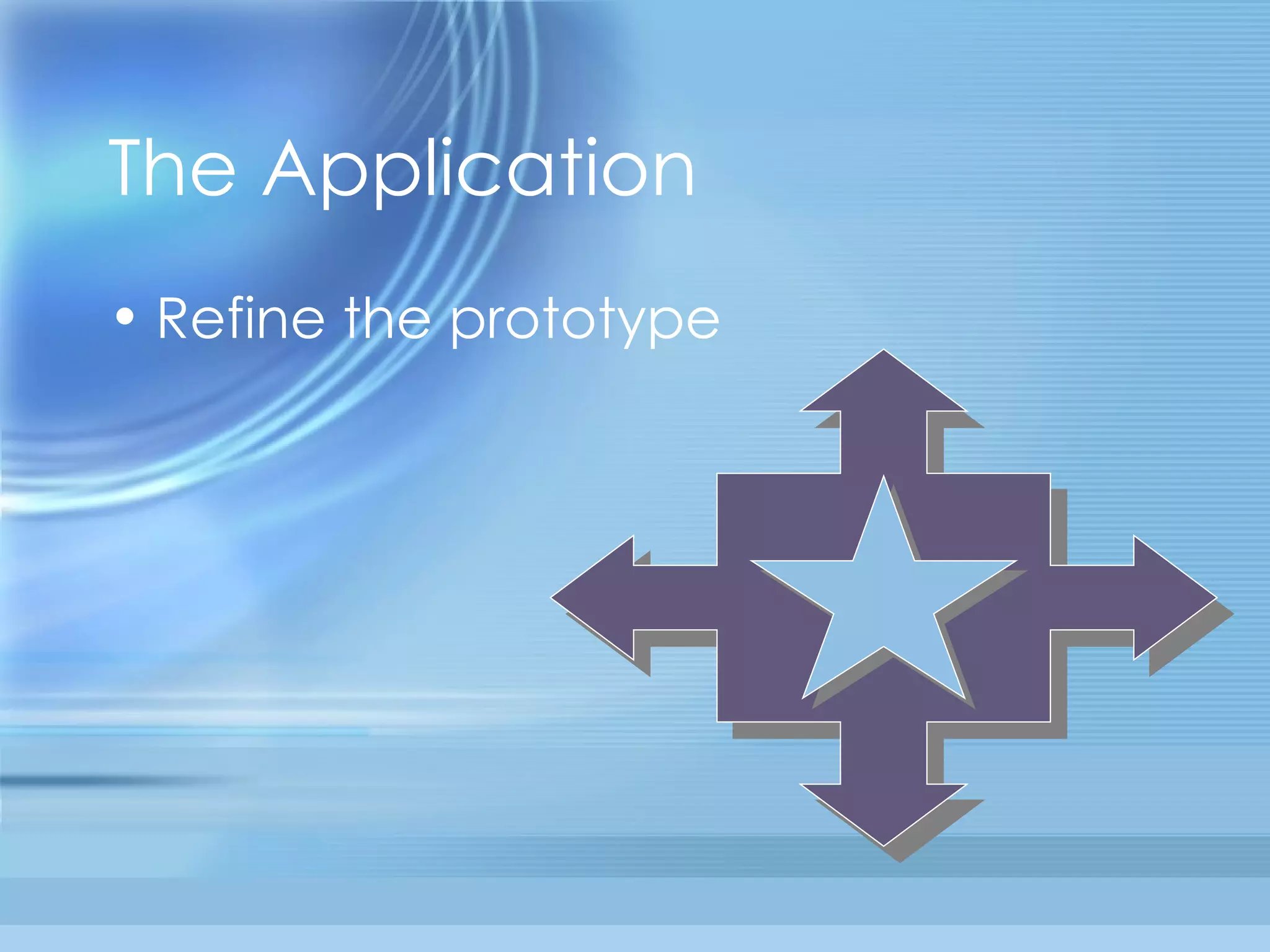 The Application Refine the prototype