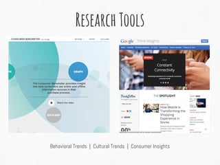 Behavioral Trends | Cultural Trends | Consumer Insights
ResearchTools
 
