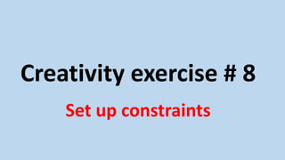 Creativity exercises | PDF