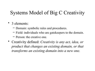 Exploring Creativity: Flow, Personality, and Systems in Discovery and ...