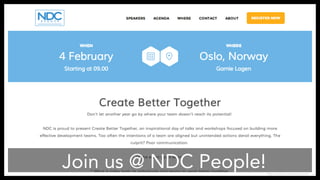 Join us @ NDC People! 
http://people.ndcevents.com/ 
 