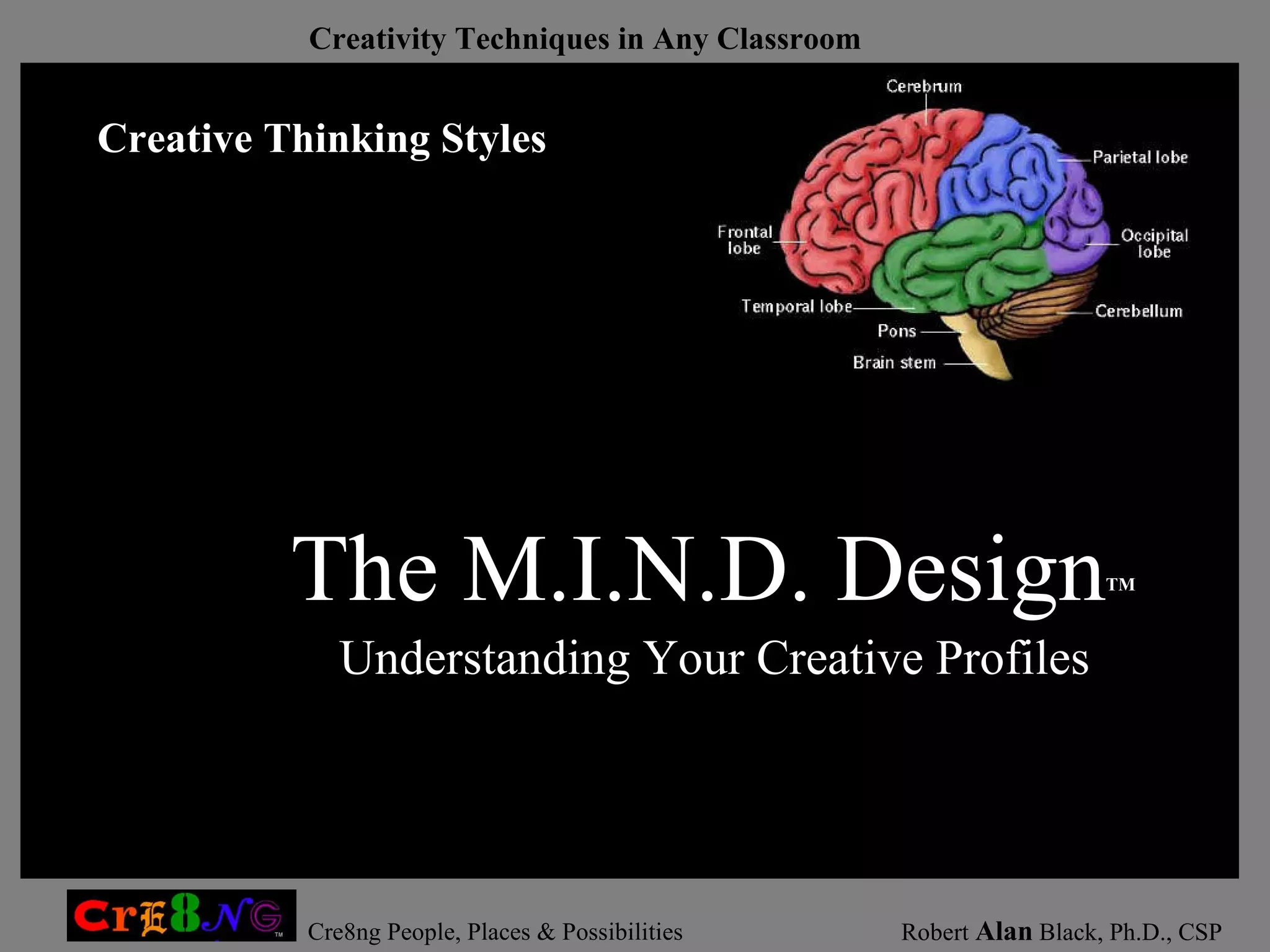 Understanding Your Creative Profiles The M.I.N.D. Design TM Creative Thinking Styles 